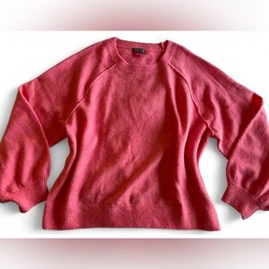 (SOLD) Vince Camuto Women's Pink Crew Neck Raglan Puff Sleeve Sweater Pullover